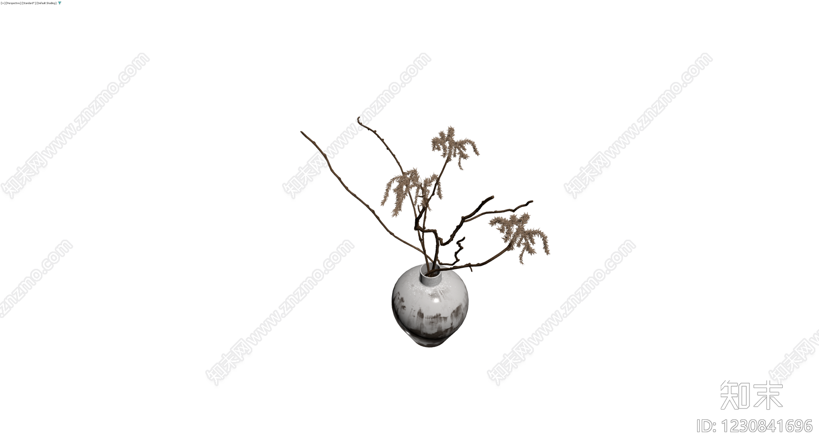 带盆干枝插花装饰3D模型下载【ID:1230841696】