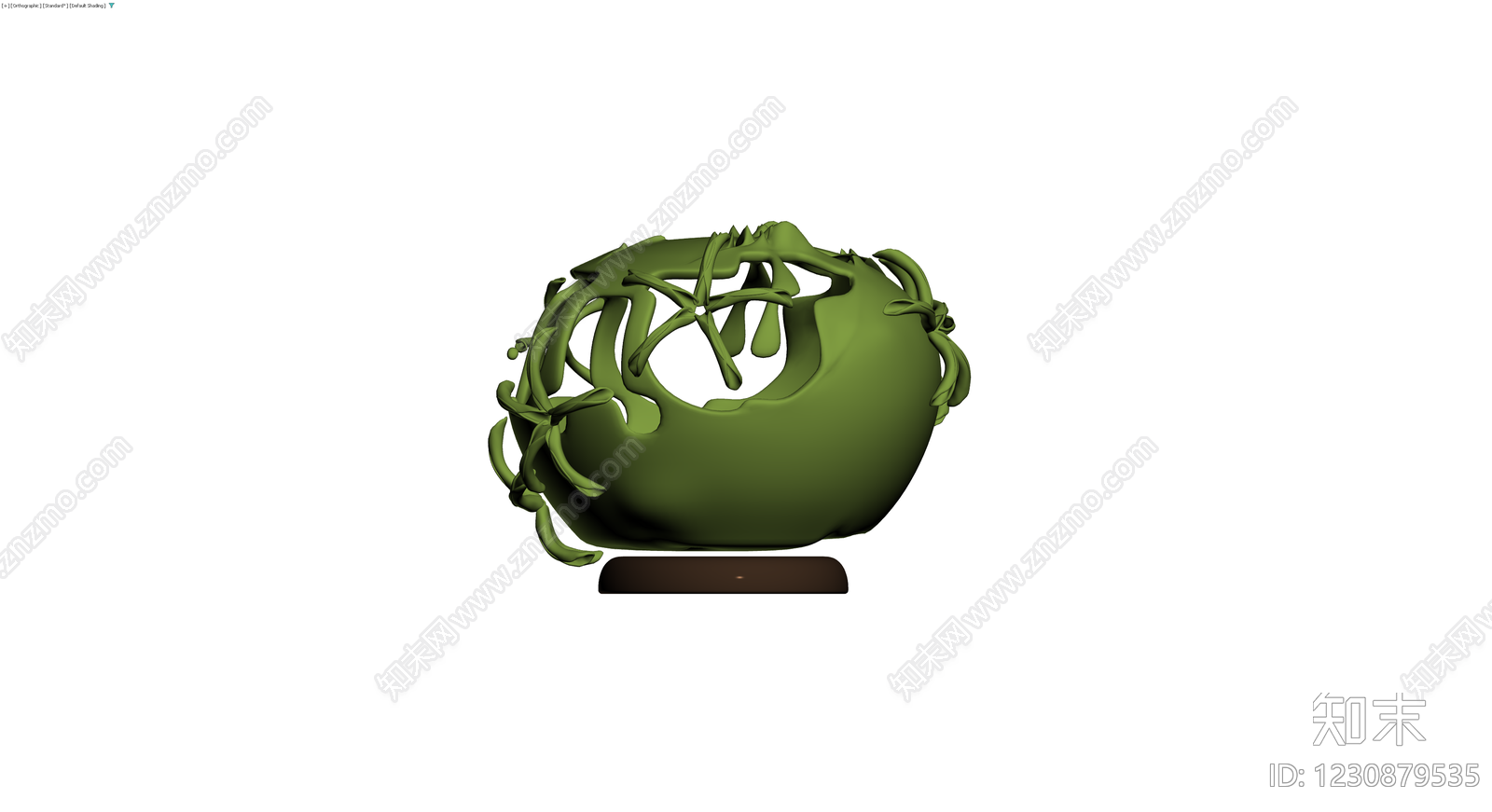 绿色抽象雕塑摆件3D模型下载【ID:1230879535】