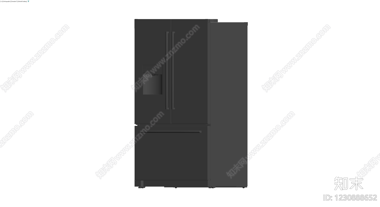 黑色法式多门冰箱3D模型下载【ID:1230888652】