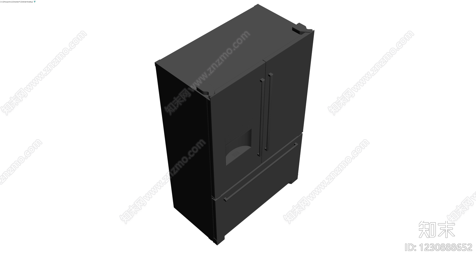 黑色法式多门冰箱3D模型下载【ID:1230888652】