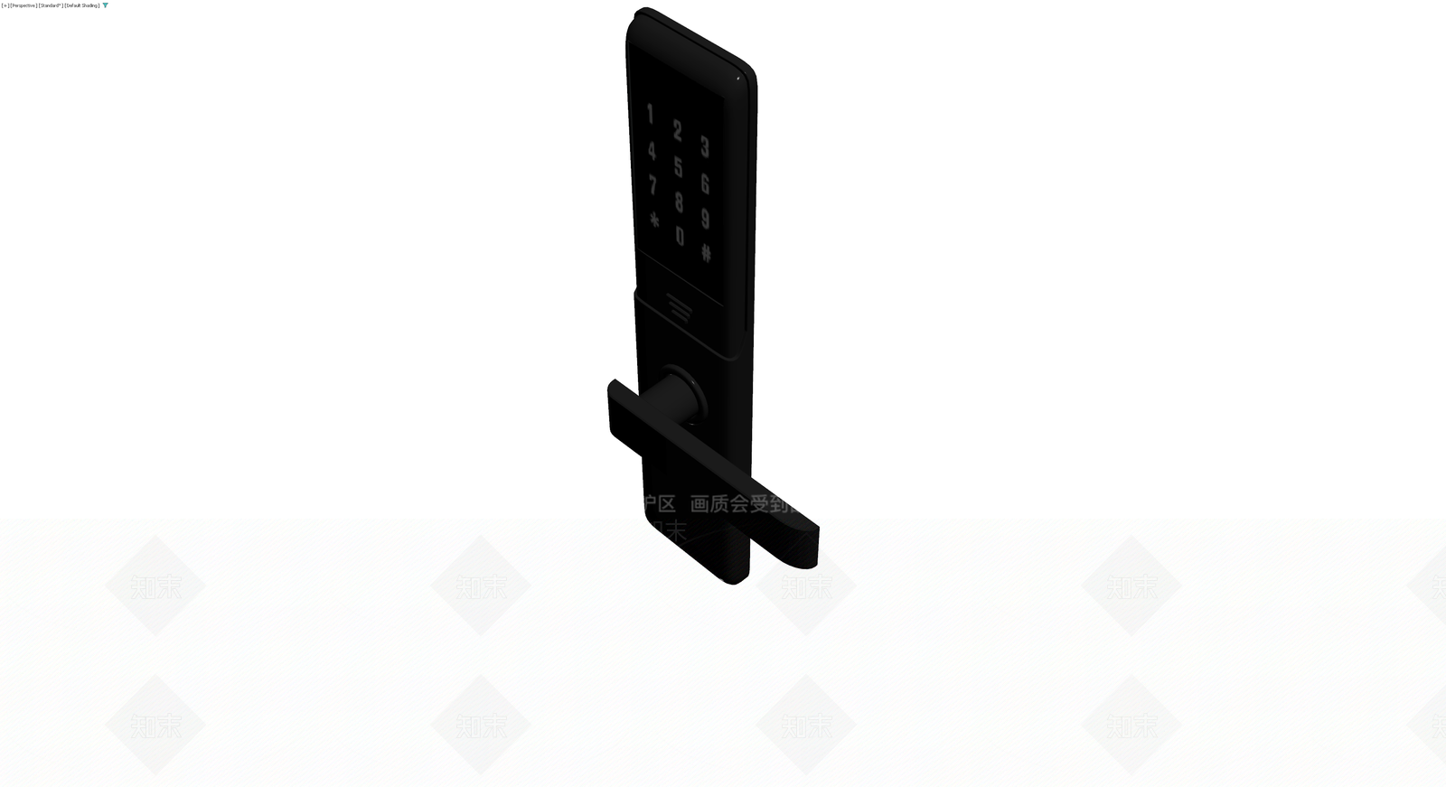 黑色智能密码门锁3D模型下载【ID:1229662576】