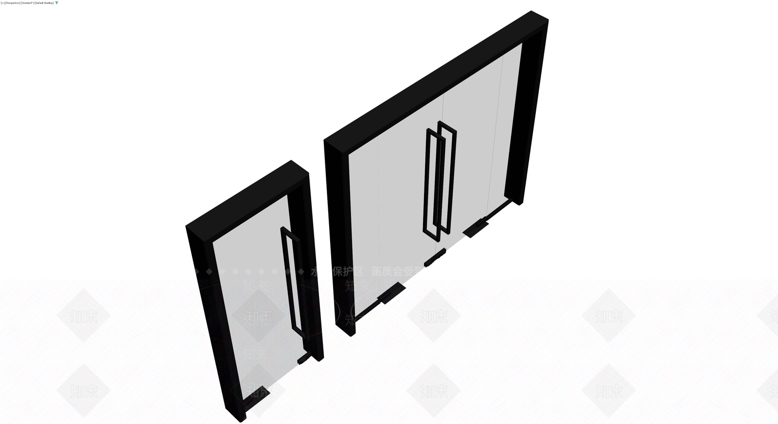 黑框玻璃双开门模型3D模型下载【ID:1230761630】