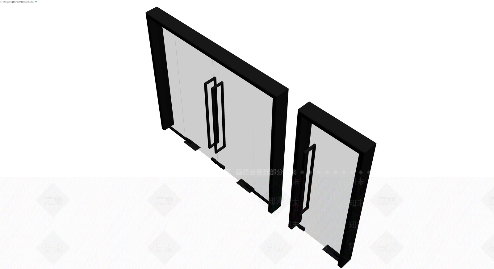 黑框玻璃双开门模型3D模型下载【ID:1230761630】