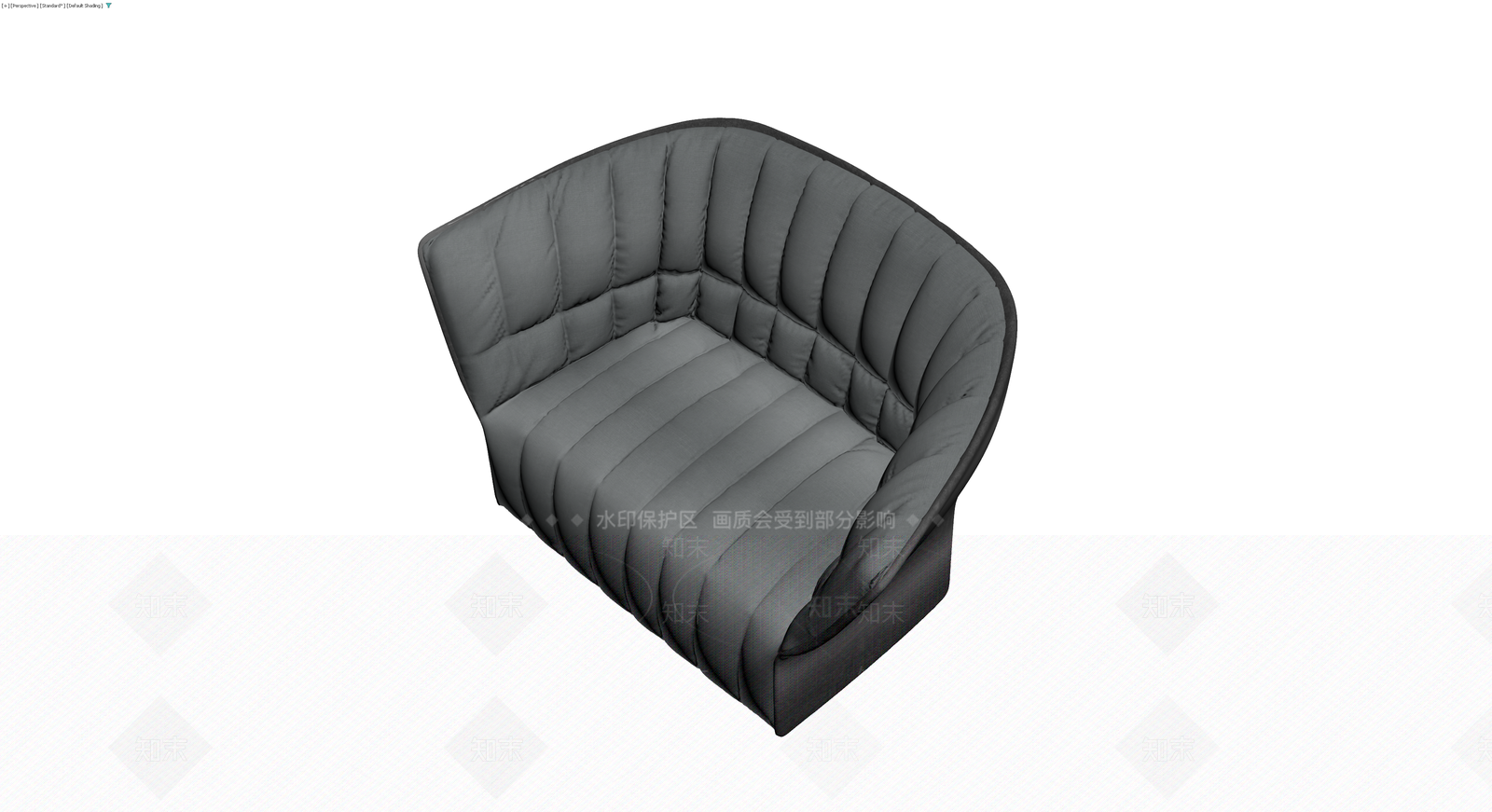 灰色条纹软包沙发3D模型下载【ID:1229966242】