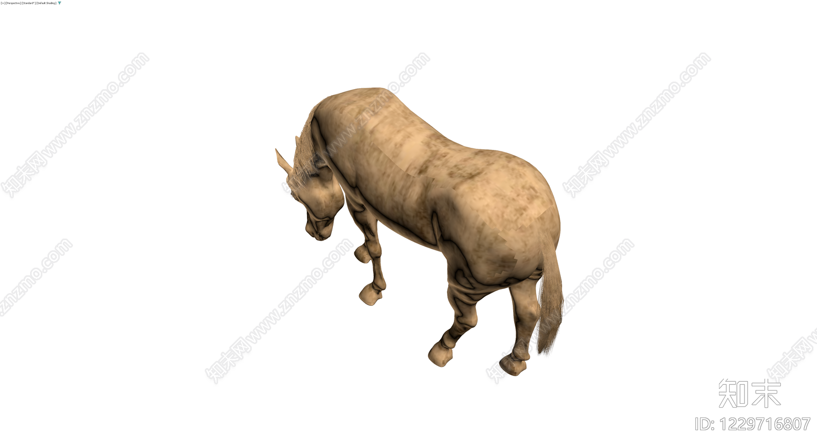 低头姿态马匹3D模型3D模型下载【ID:1229716807】