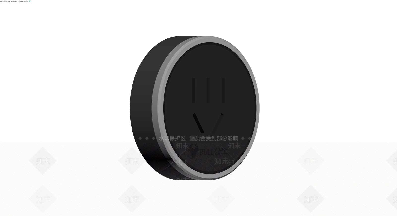 公牛品牌黑色圆形插座3D模型下载【ID:1230393785】