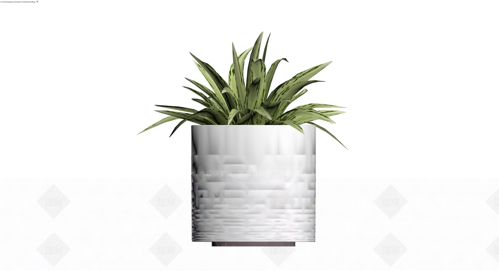 编织纹白色花盆栽植3D模型下载【ID:1230393358】