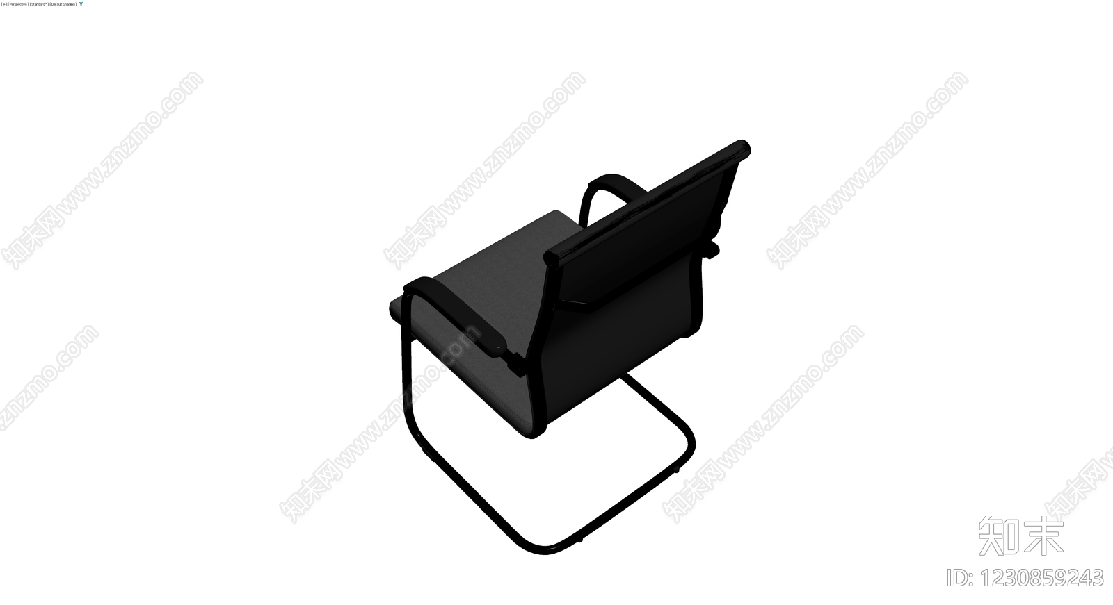 黑色弓形办公椅3D模型下载【ID:1230859243】