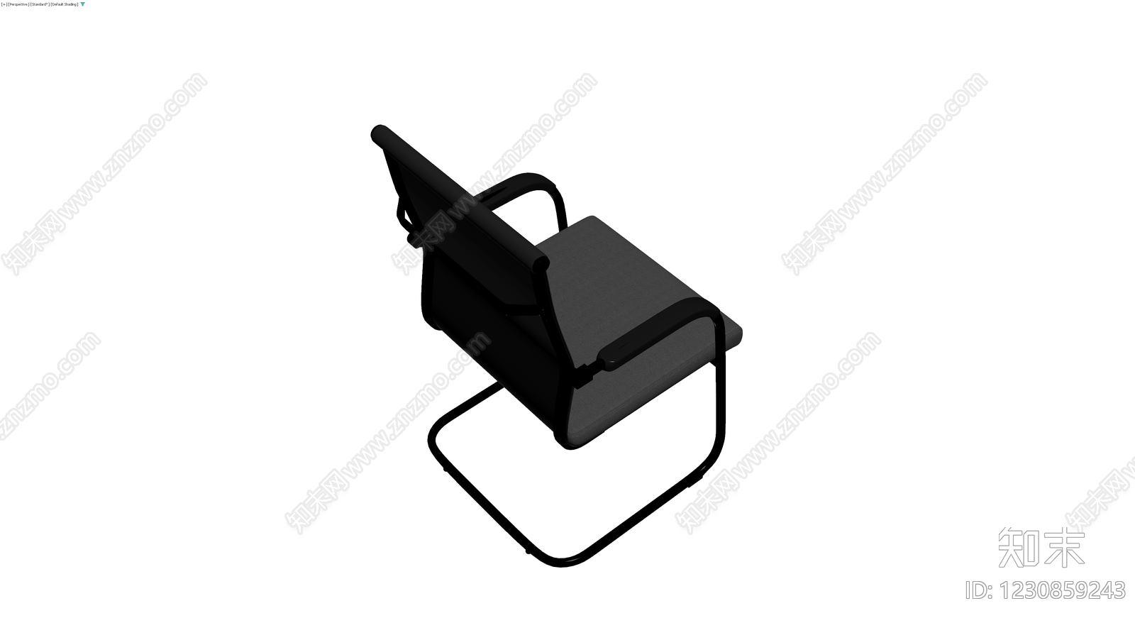 黑色弓形办公椅3D模型下载【ID:1230859243】
