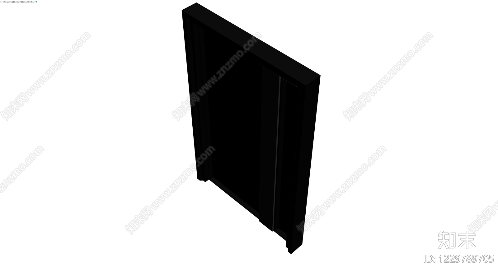 黑色竖纹金属门3D模型下载【ID:1229789705】