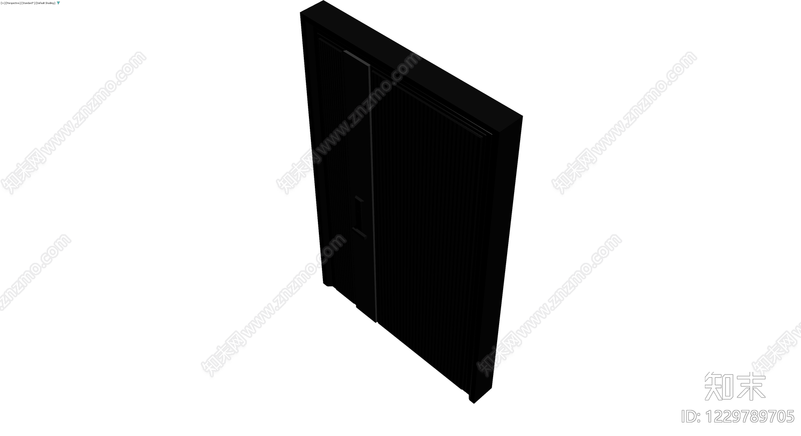 黑色竖纹金属门3D模型下载【ID:1229789705】