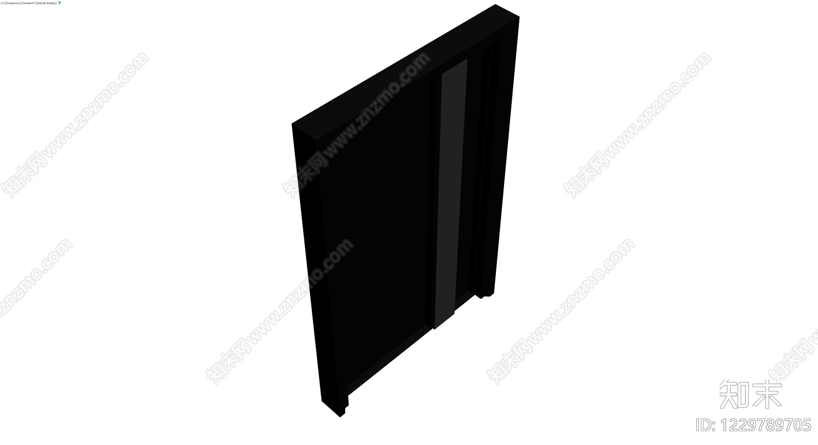黑色竖纹金属门3D模型下载【ID:1229789705】