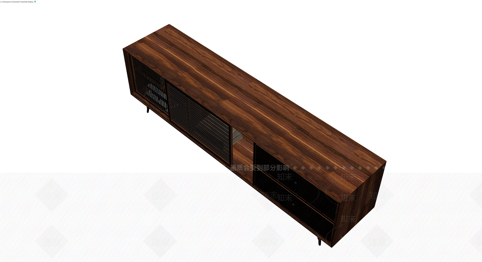 深色木纹组合电视柜3D模型下载【ID:1230586841】