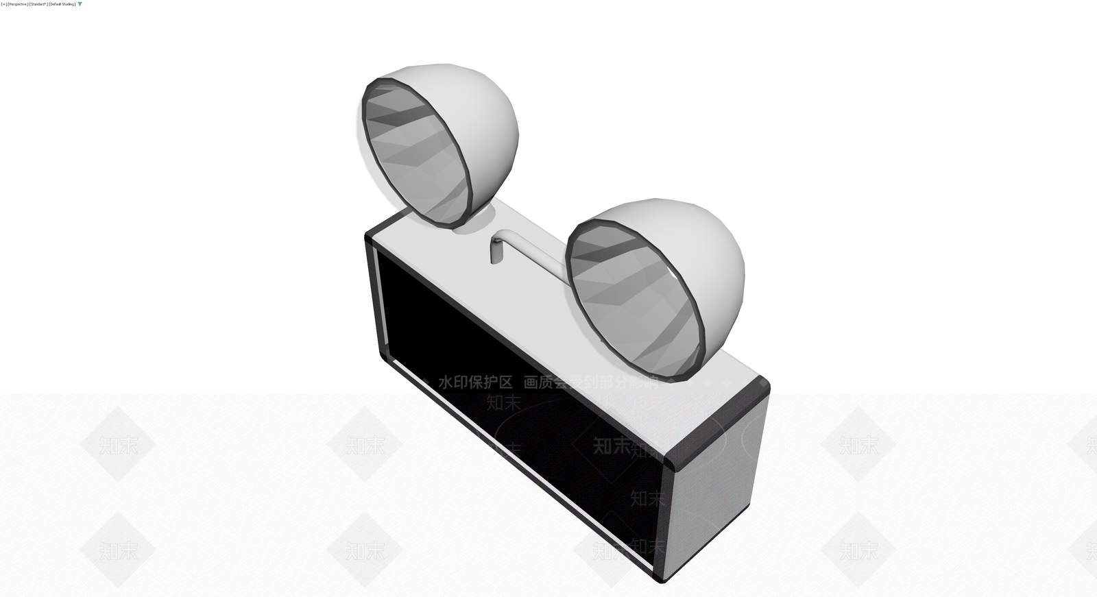双头应急灯灰模3D模型下载【ID:1229891678】