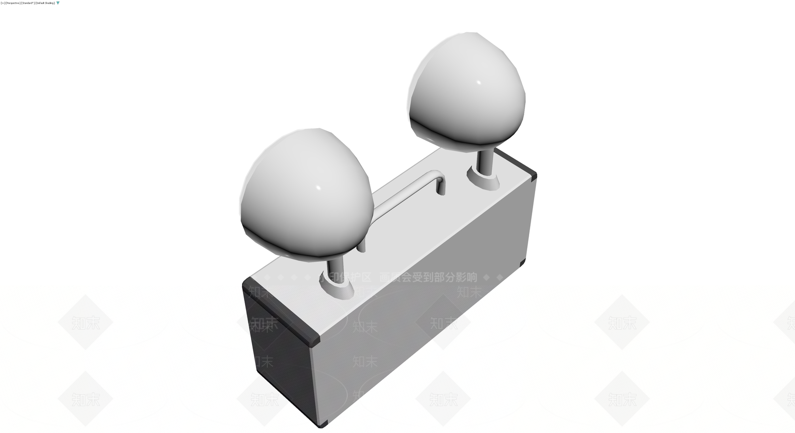 双头应急灯灰模3D模型下载【ID:1229891678】