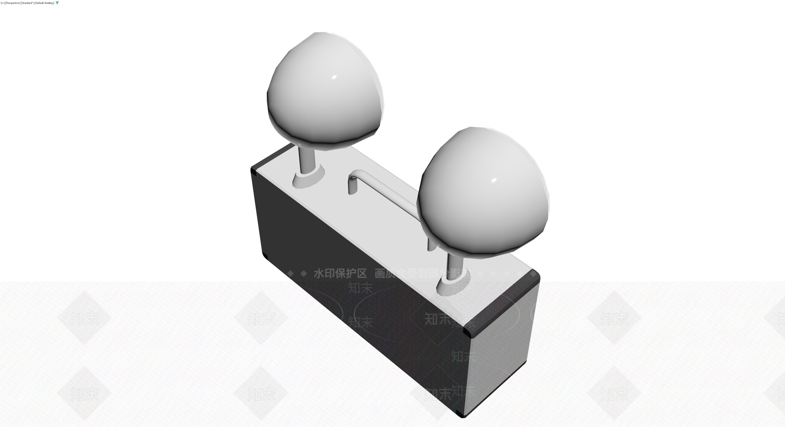 双头应急灯灰模3D模型下载【ID:1229891678】