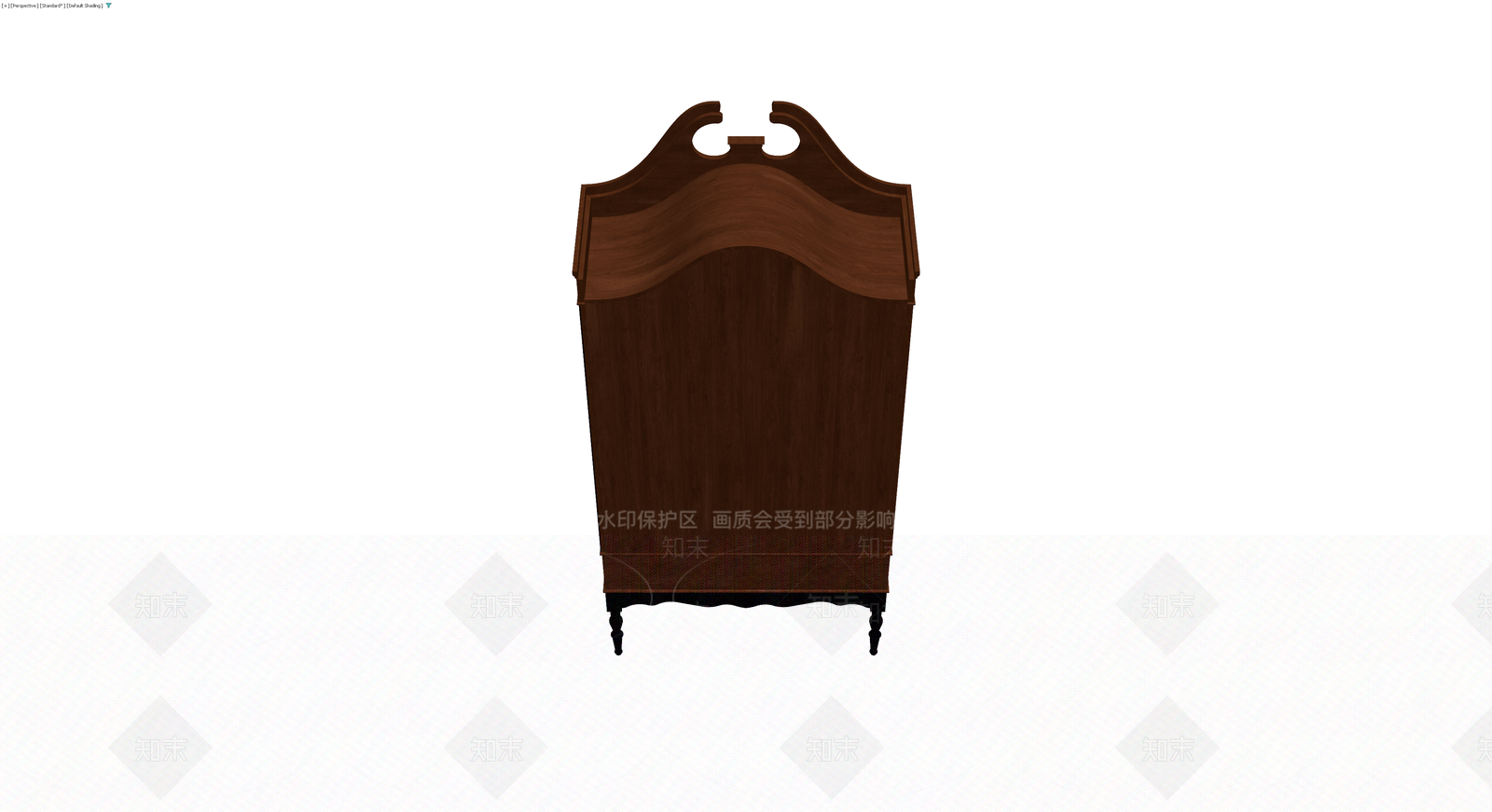 深色木质展示柜含藏品3D模型下载【ID:1230375480】