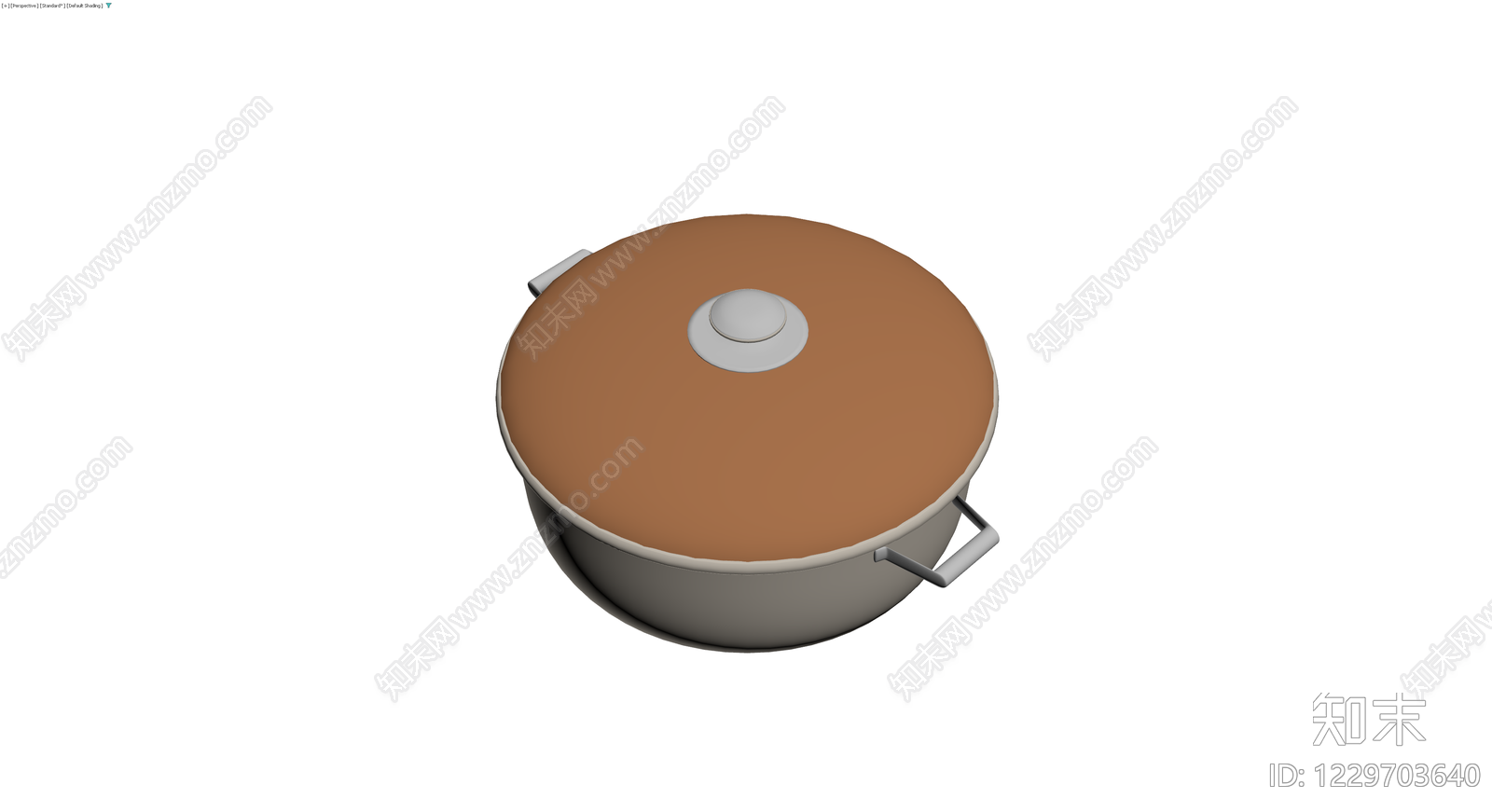 带盖双耳汤锅3D模型下载【ID:1229703640】