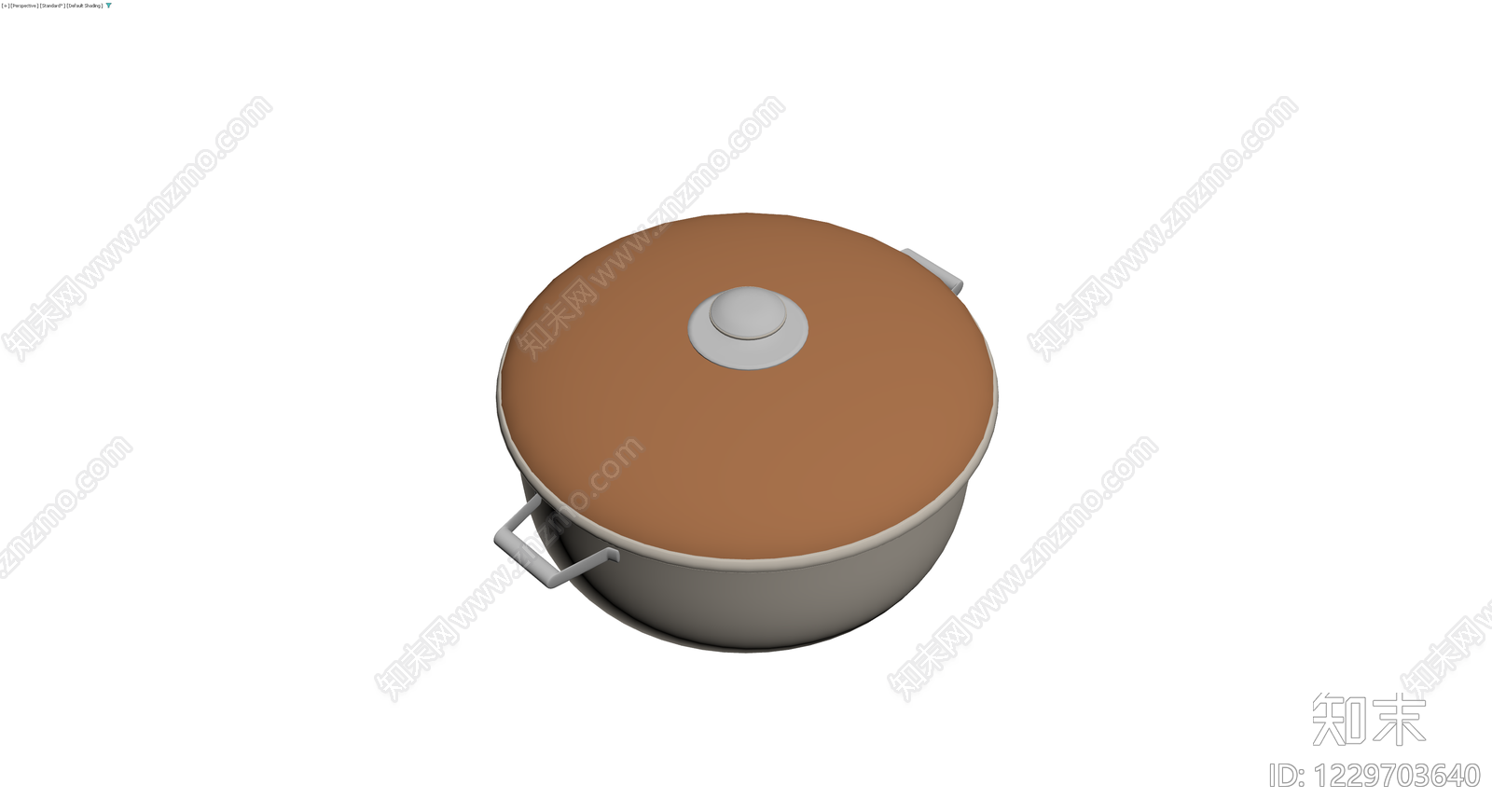 带盖双耳汤锅3D模型下载【ID:1229703640】