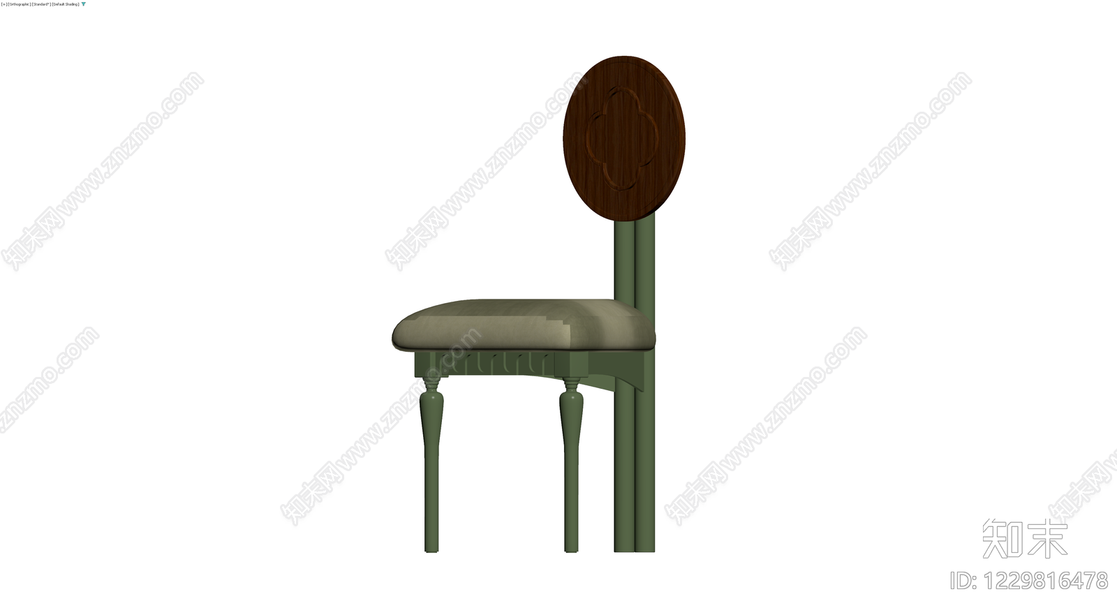 木质靠背软包餐椅3D模型下载【ID:1229816478】