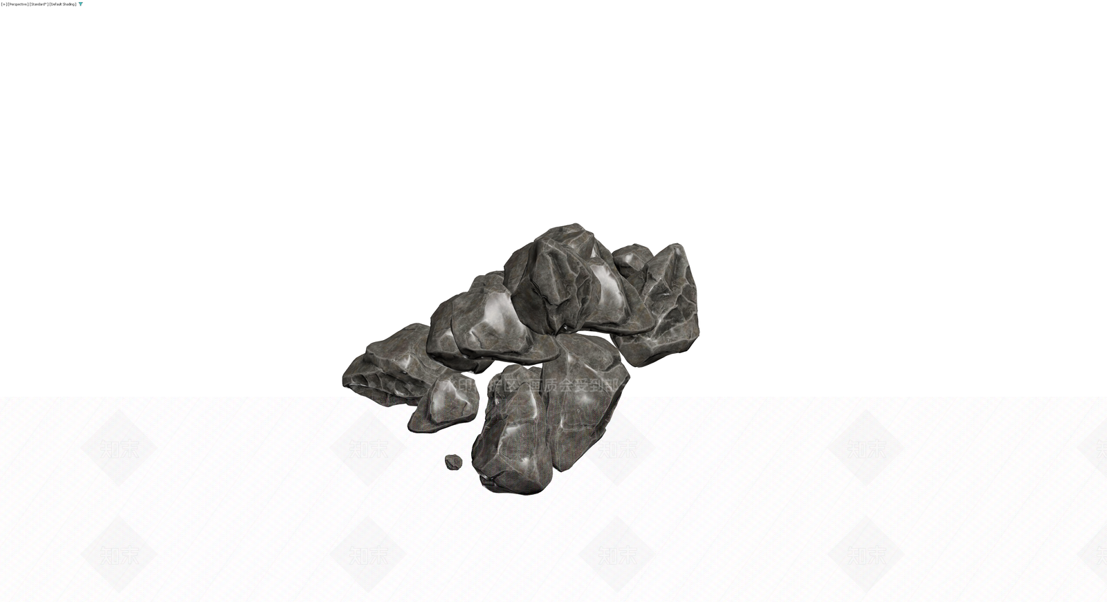 灰色景观石堆模型3D模型下载【ID:1229611465】