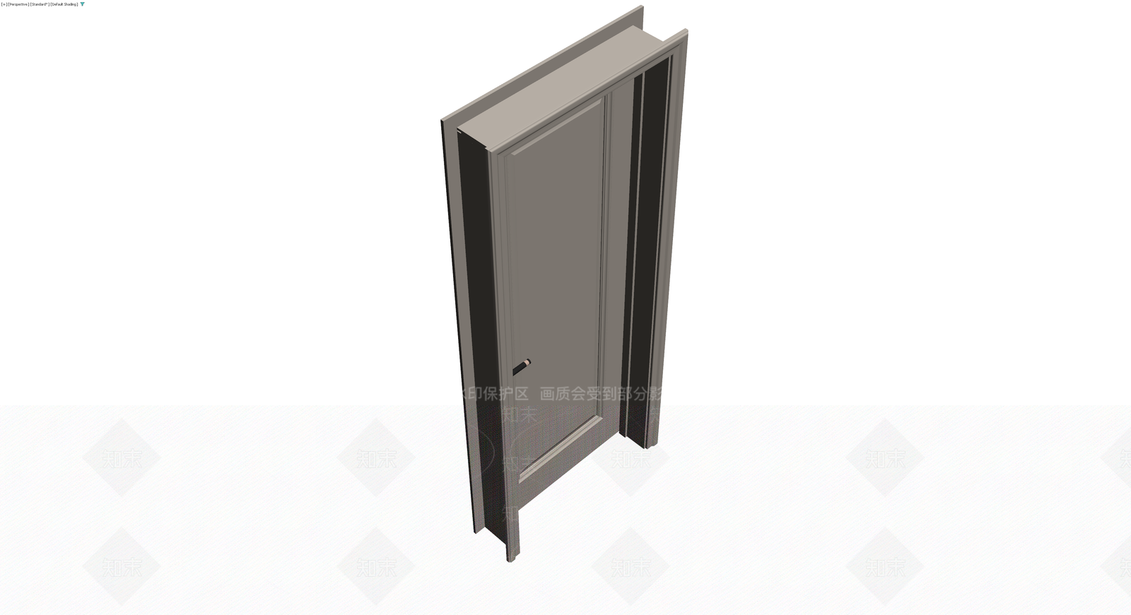 单扇带框室内门3D模型下载【ID:1229945890】
