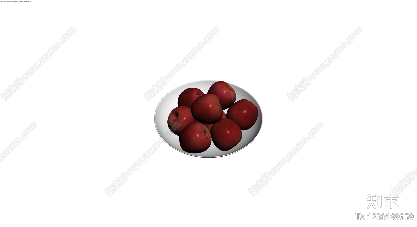 红苹果白碗组合3D模型下载【ID:1230199959】
