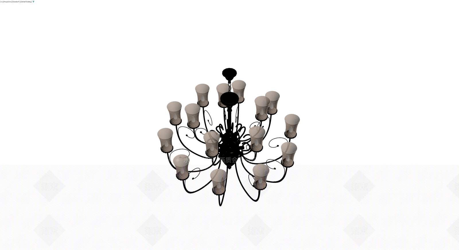 黑色铁艺多头吊灯3D模型下载【ID:1229984209】