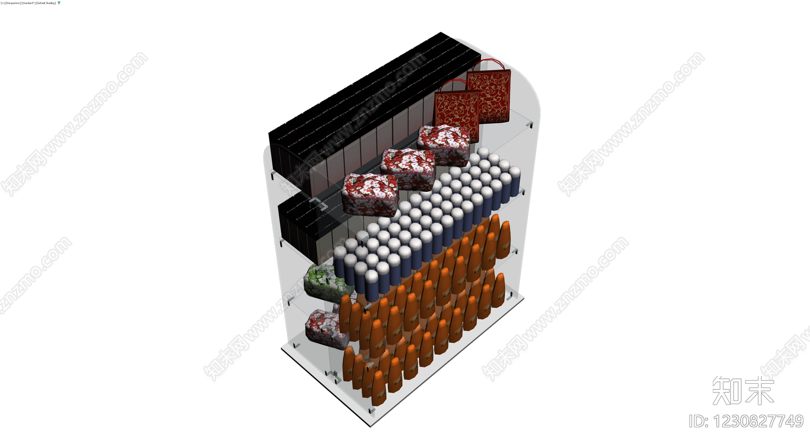 陈列架及商品组合3D模型下载【ID:1230827749】