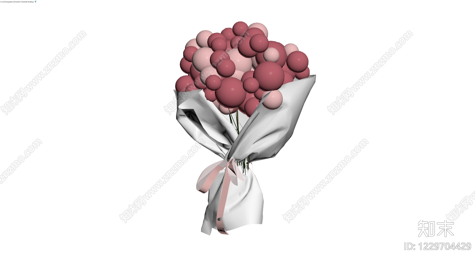 粉色球体花束模型3D模型下载【ID:1229704429】