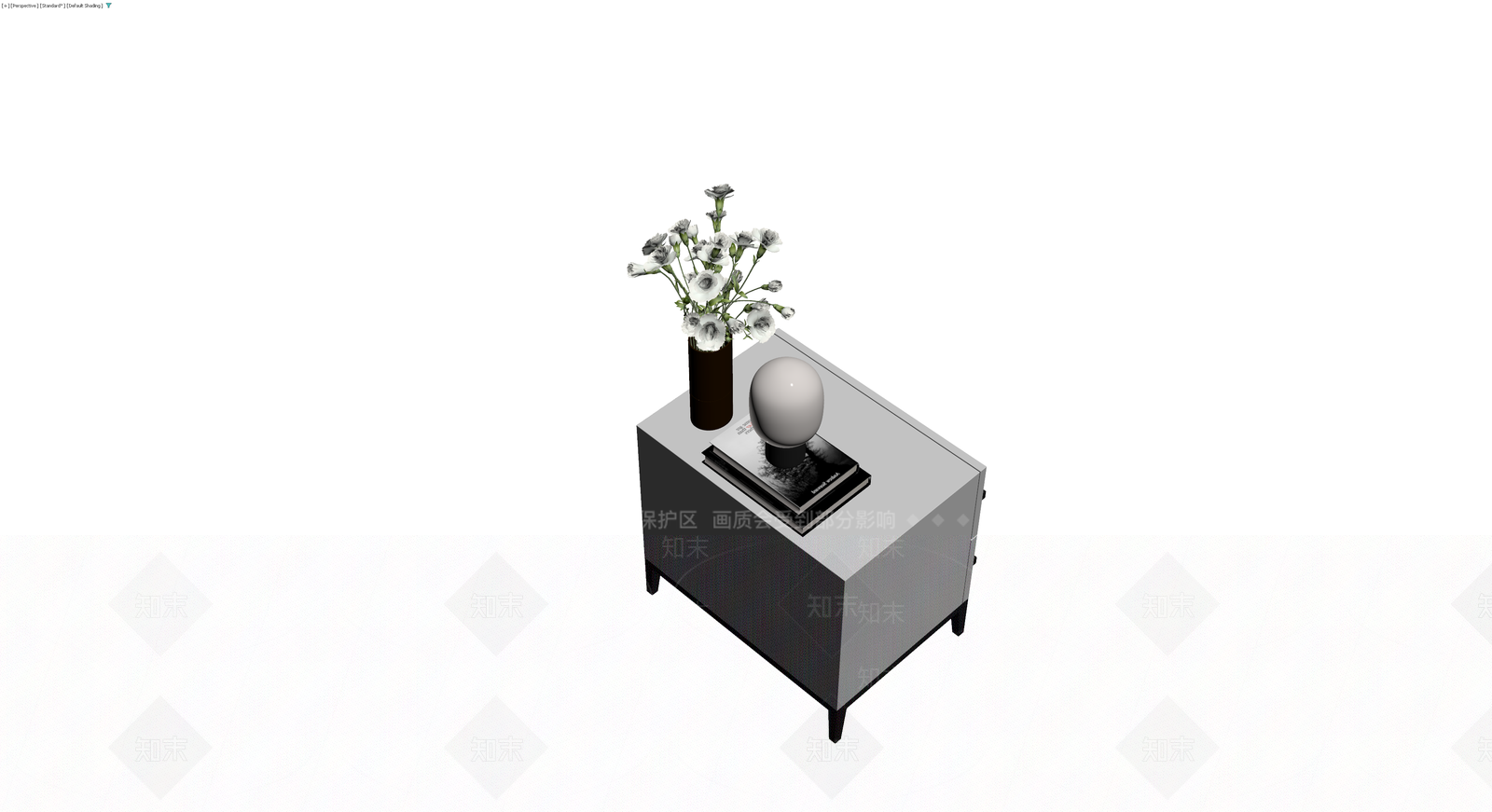 床头柜组合摆件3D模型下载【ID:1230637058】
