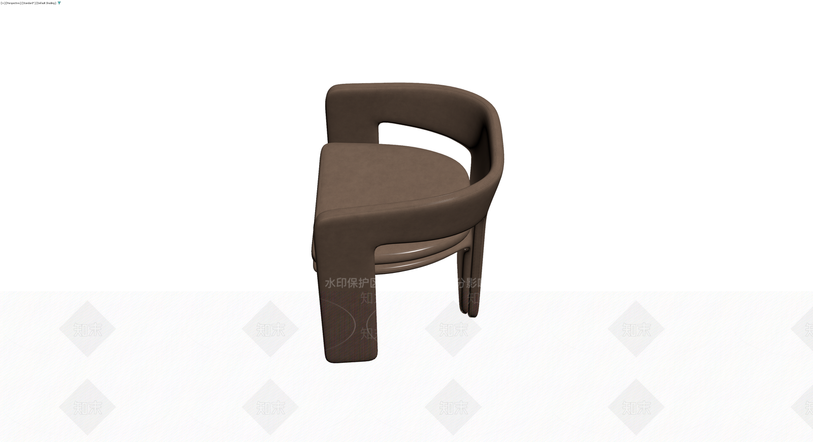 现代棕色软包扶手椅3D模型下载【ID:1230131107】