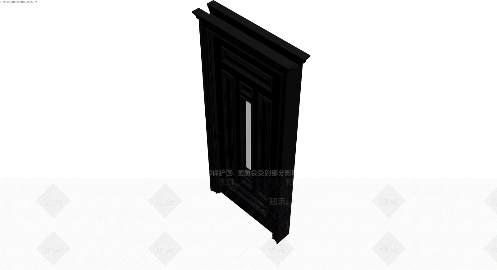 黑色装饰玻璃门3D模型下载【ID:1229864801】