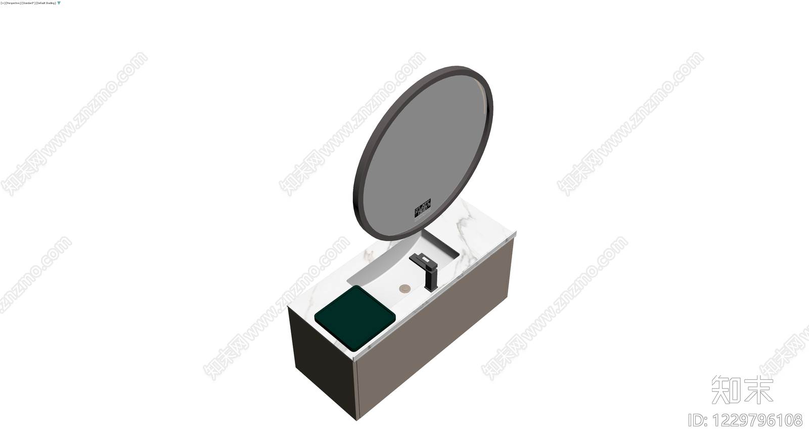 现代浴室柜带智能镜3D模型下载【ID:1229796108】
