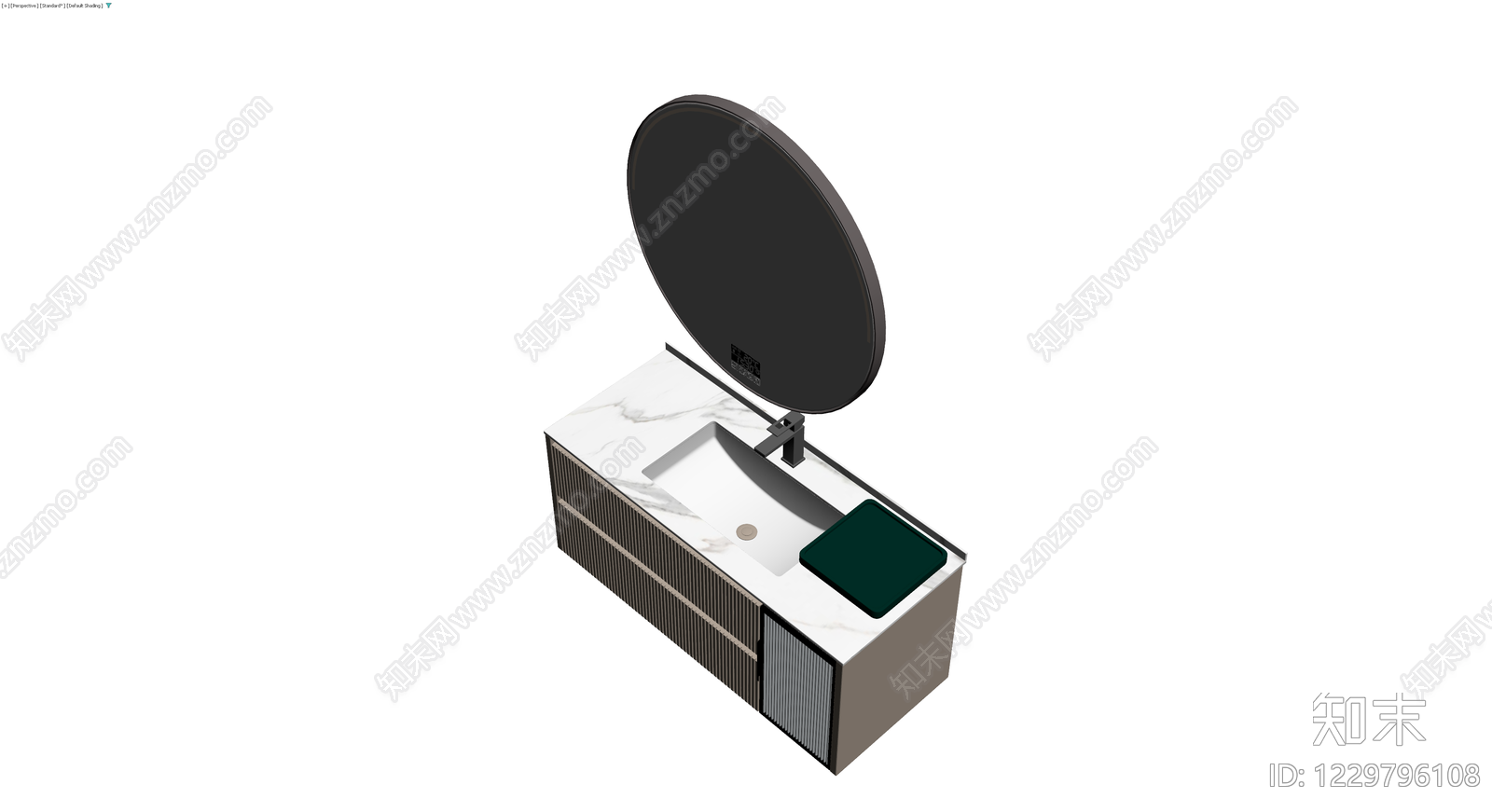 现代浴室柜带智能镜3D模型下载【ID:1229796108】