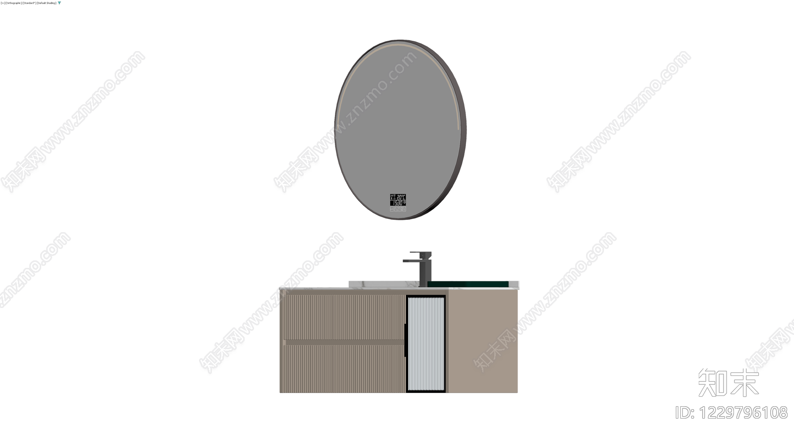 现代浴室柜带智能镜3D模型下载【ID:1229796108】