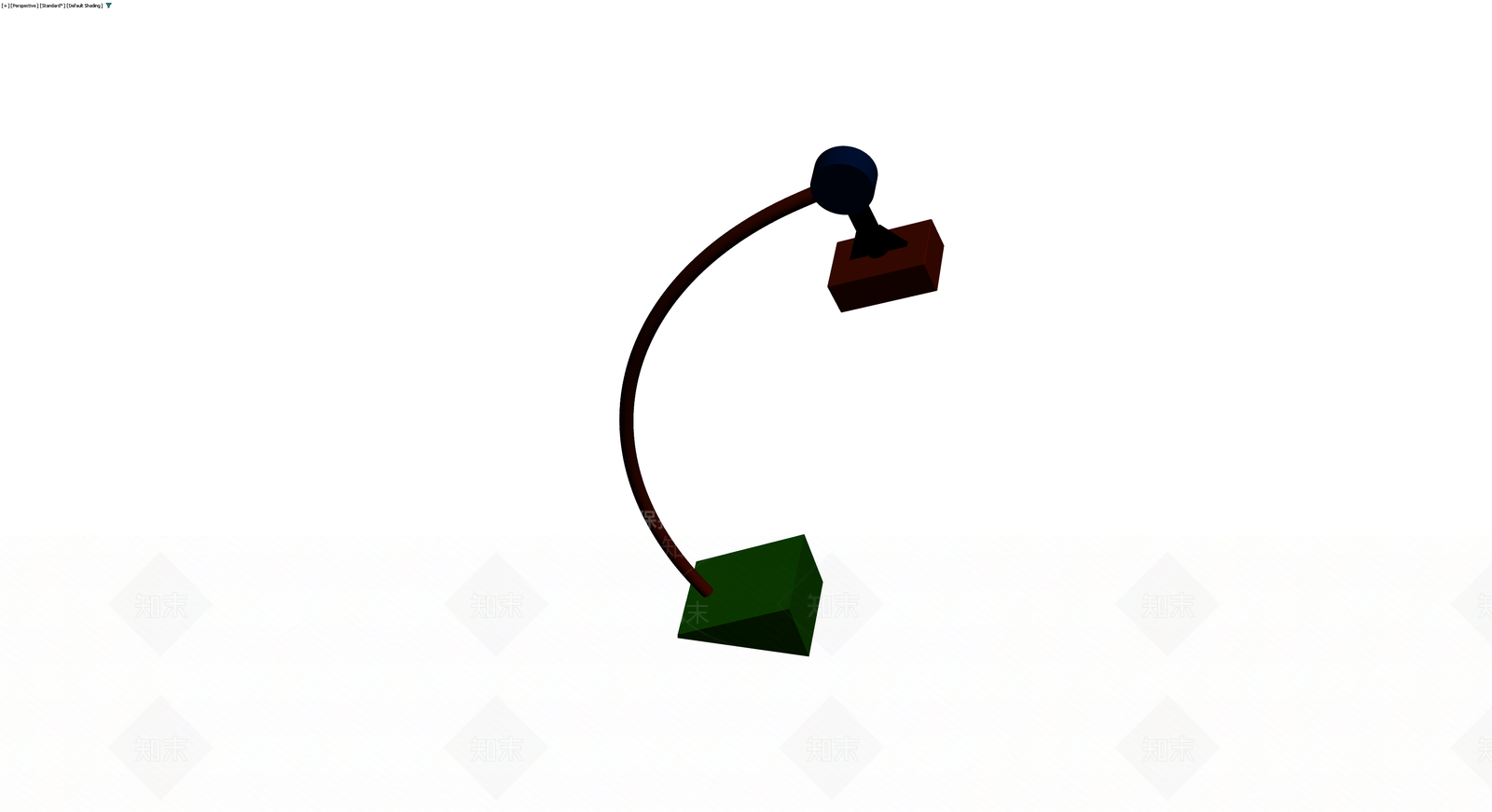 深绿色底座落地灯3D模型下载【ID:1229897321】
