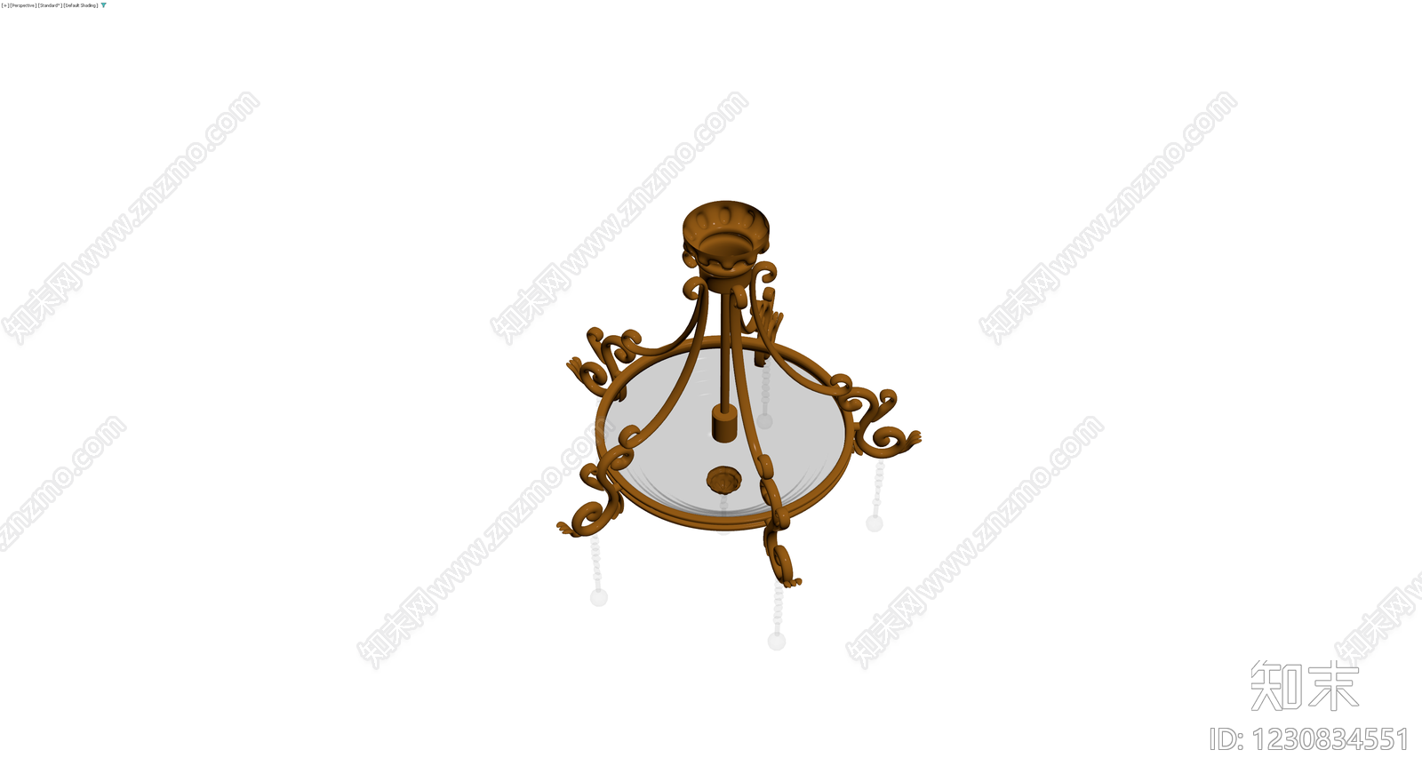复古风格金属吊灯3D模型下载【ID:1230834551】