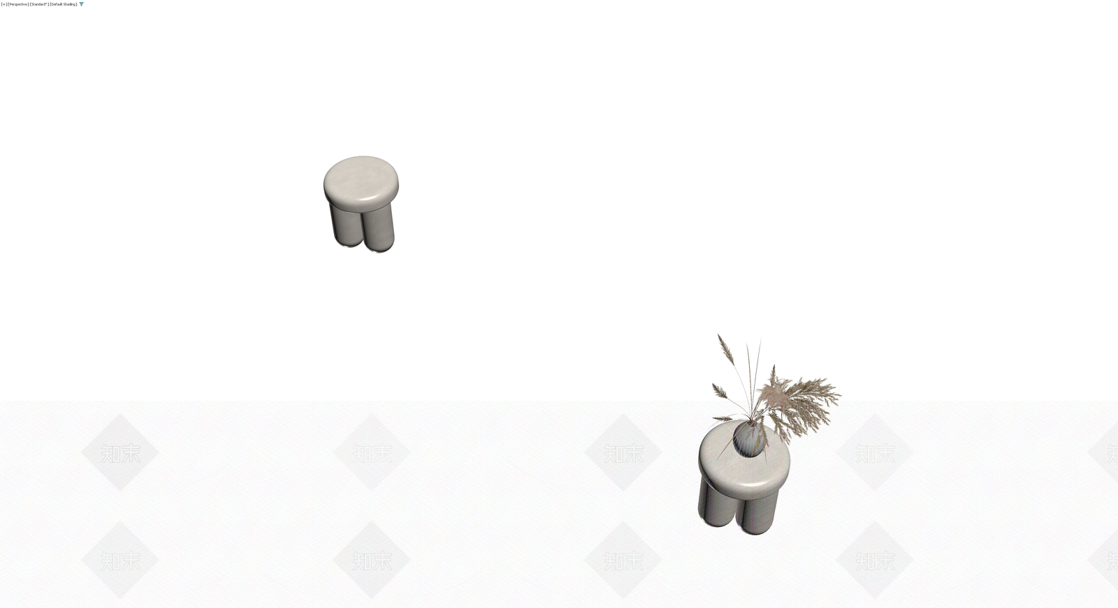 带花瓶干花边几3D模型下载【ID:1230319880】
