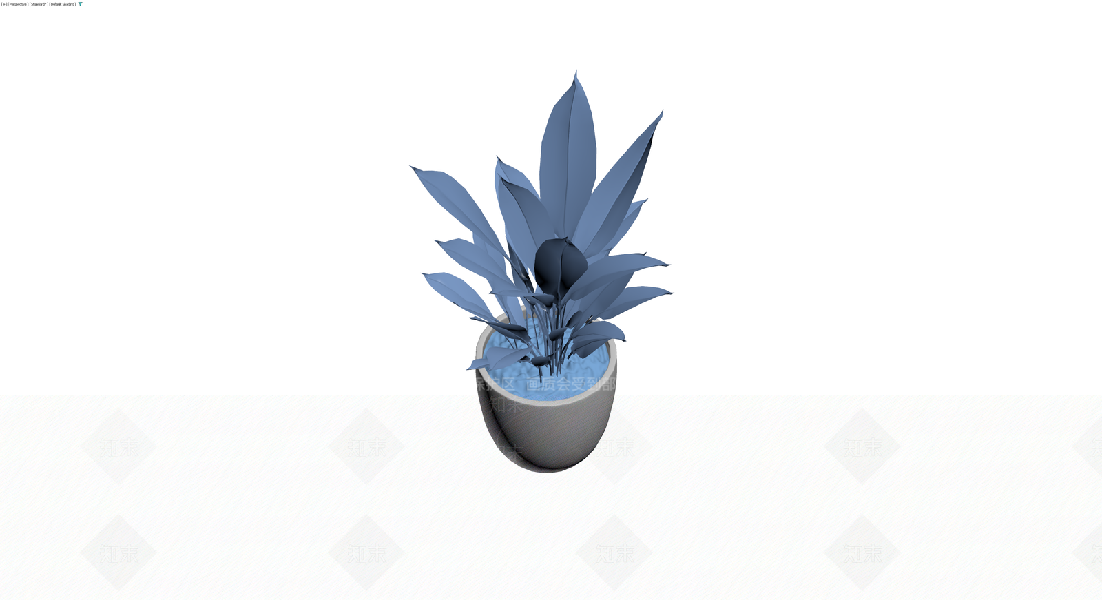 蓝色调盆栽植物模型3D模型下载【ID:1230371488】
