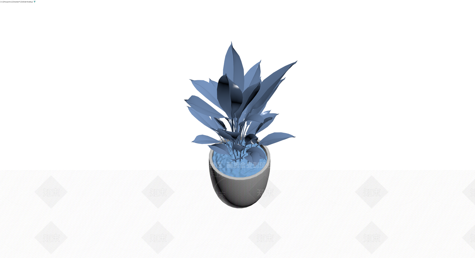 蓝色调盆栽植物模型3D模型下载【ID:1230371488】