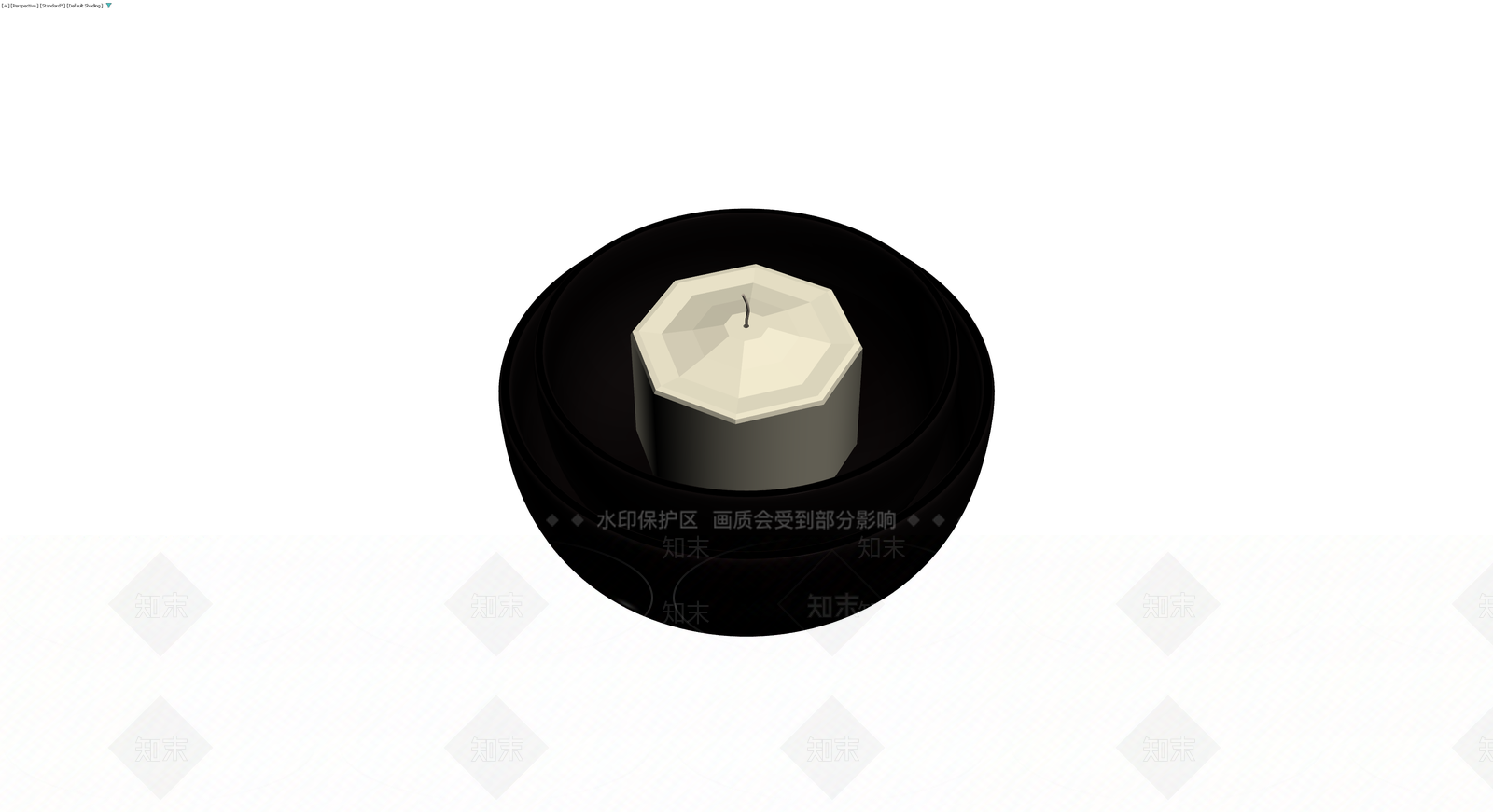 黑色碗状器皿与蜡烛组合3D模型下载【ID:1230594165】