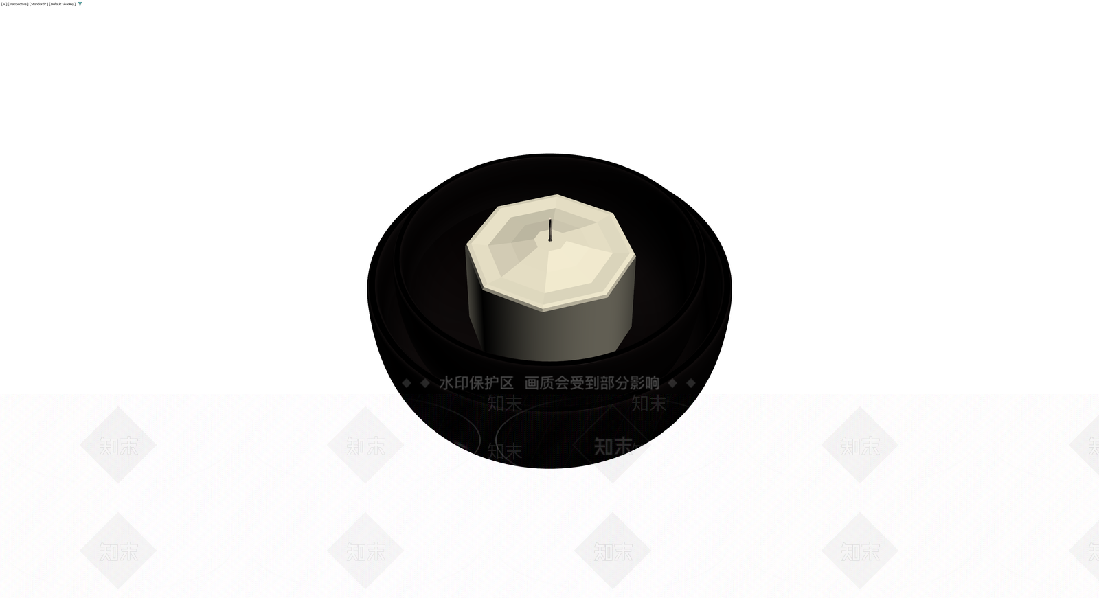 黑色碗状器皿与蜡烛组合3D模型下载【ID:1230594165】