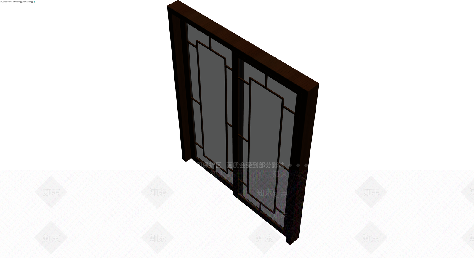 深木色双开玻璃隔断门3D模型下载【ID:1230659798】