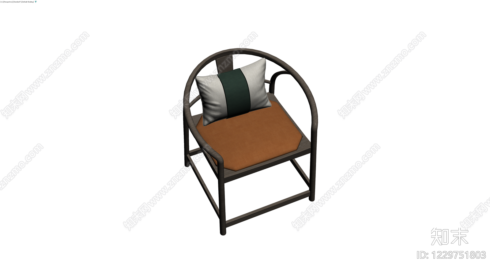 新中式圈椅配抱枕3D模型下载【ID:1229751803】