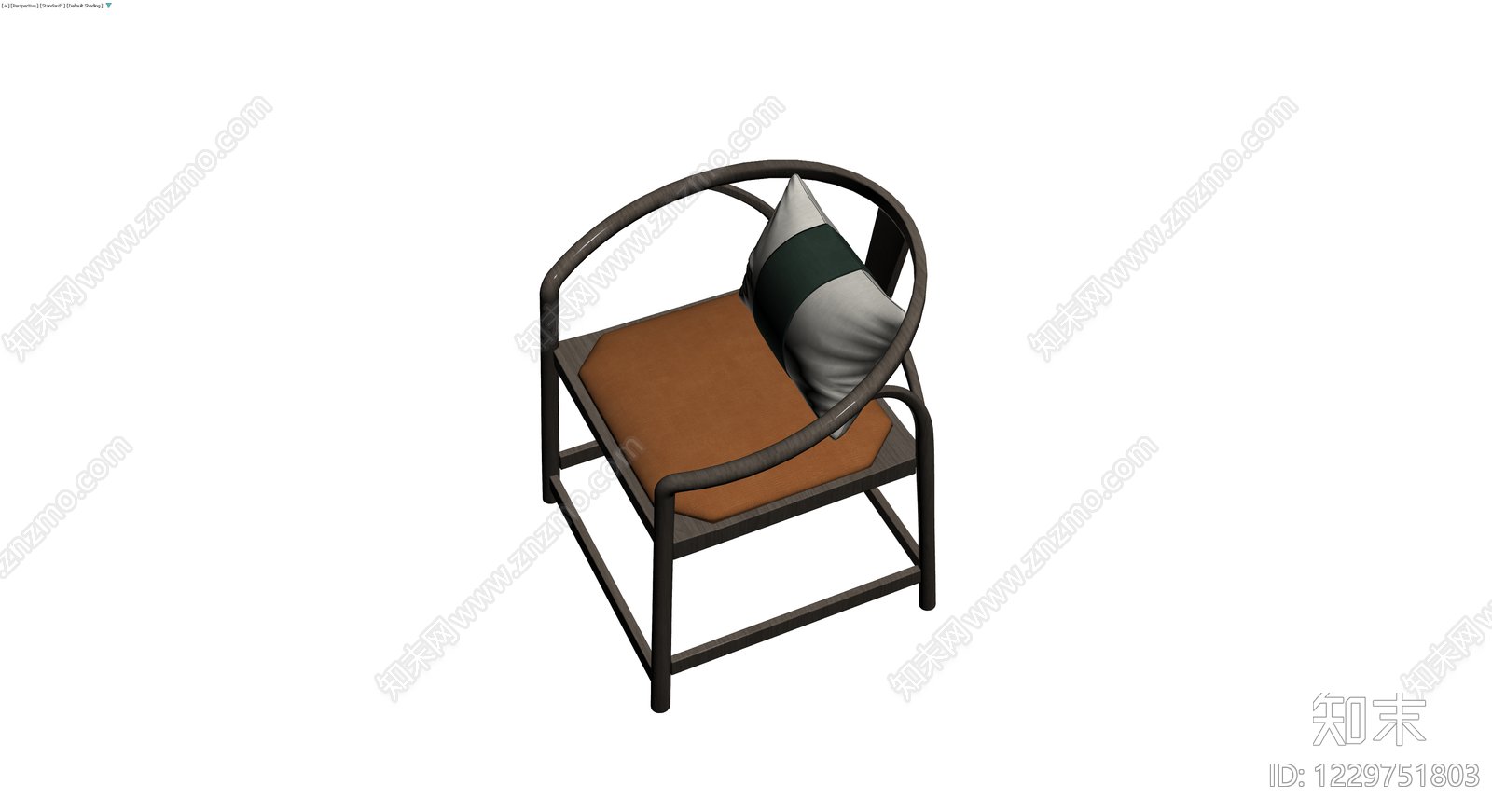 新中式圈椅配抱枕3D模型下载【ID:1229751803】