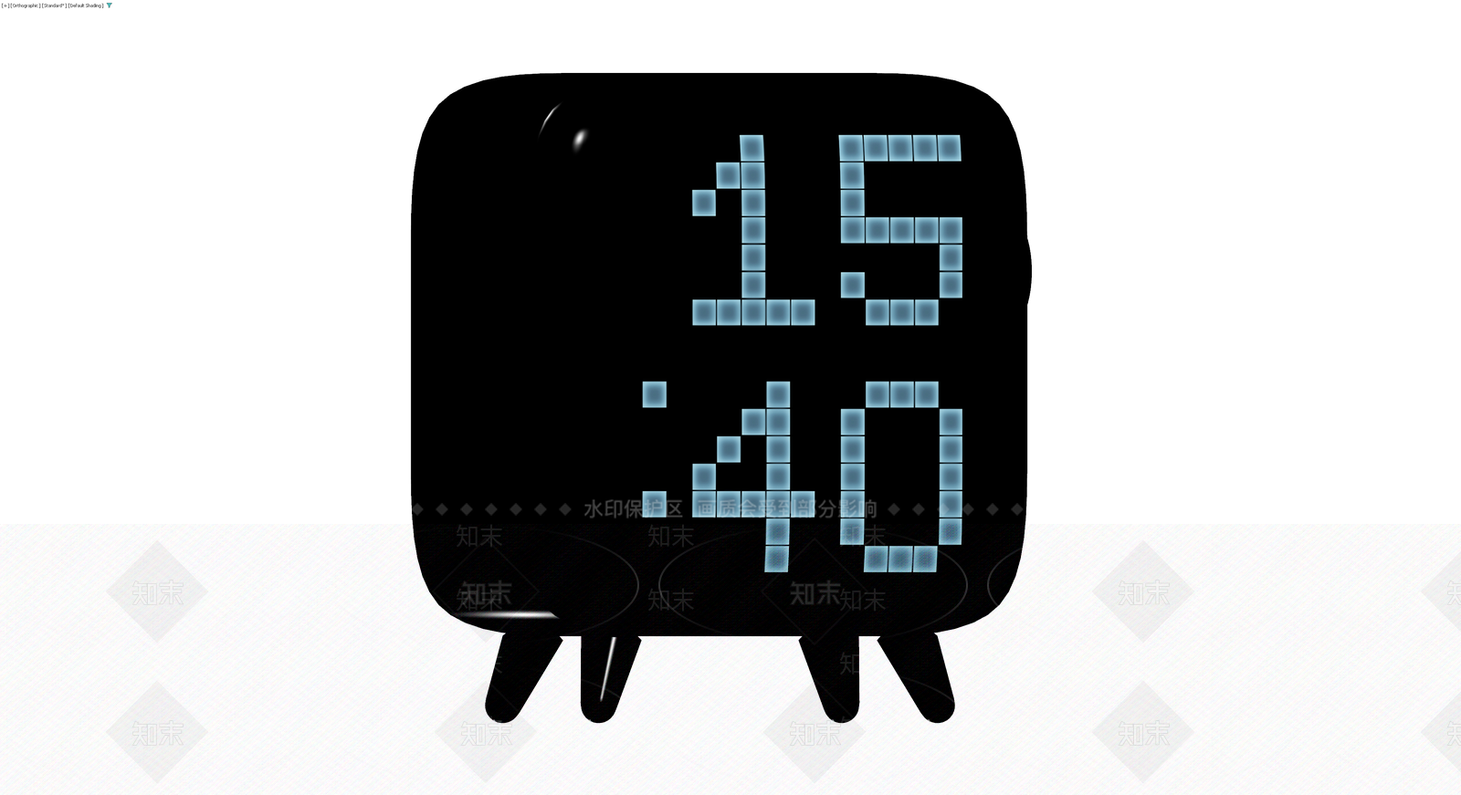 黑色数字闹钟模型3D模型下载【ID:1230580545】