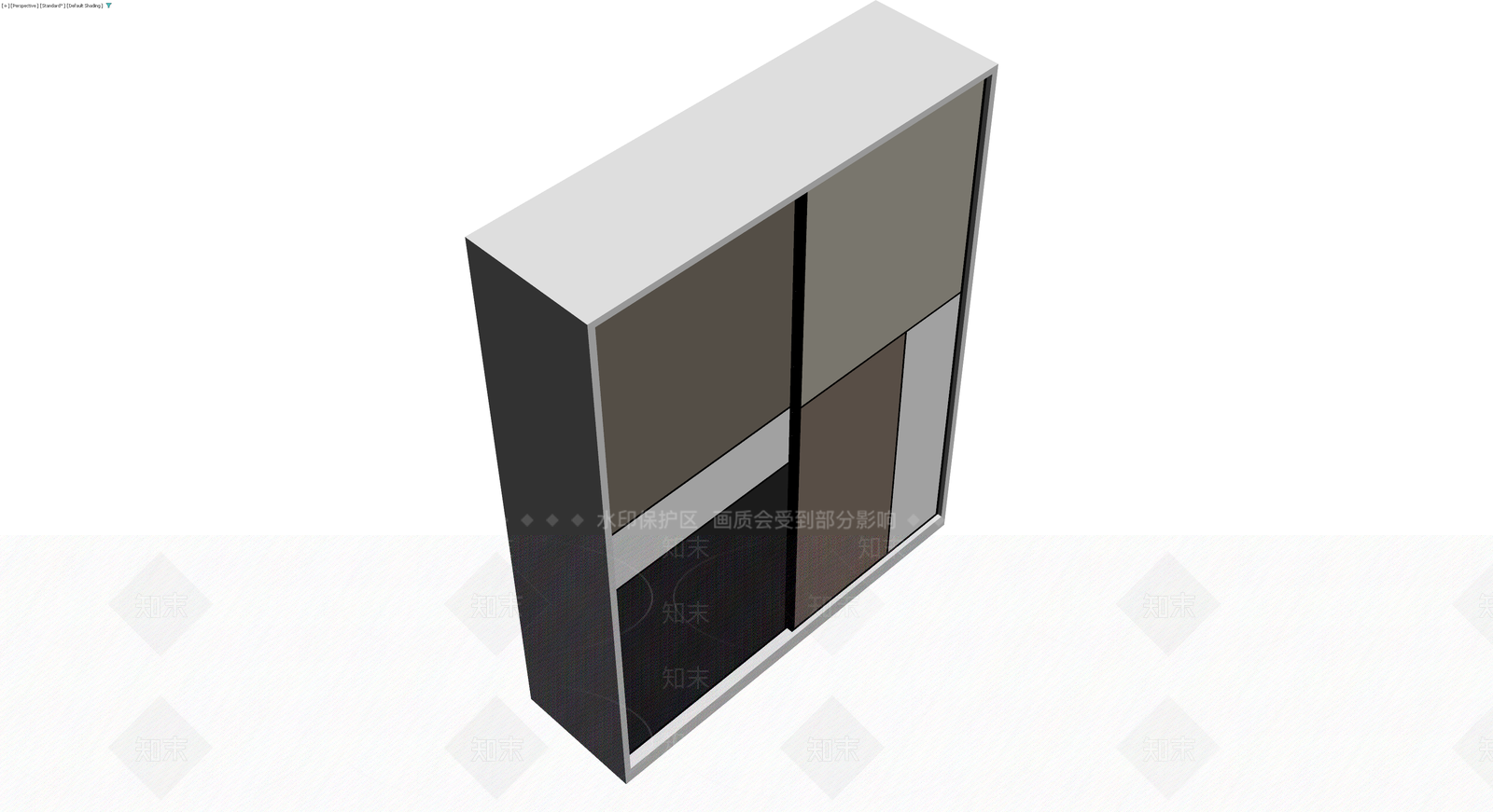 灰模多门储物柜3D模型下载【ID:1230450940】