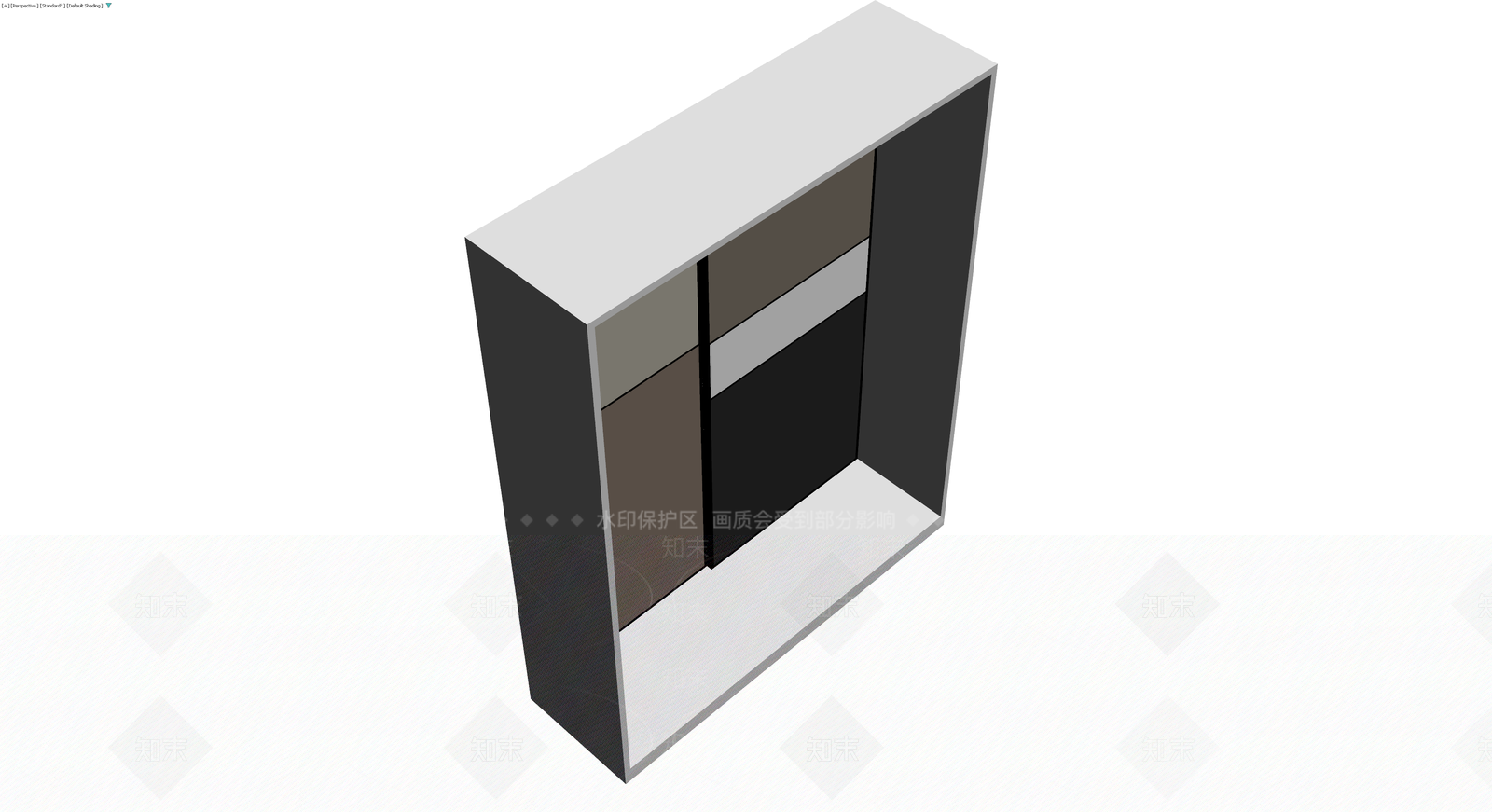 灰模多门储物柜3D模型下载【ID:1230450940】