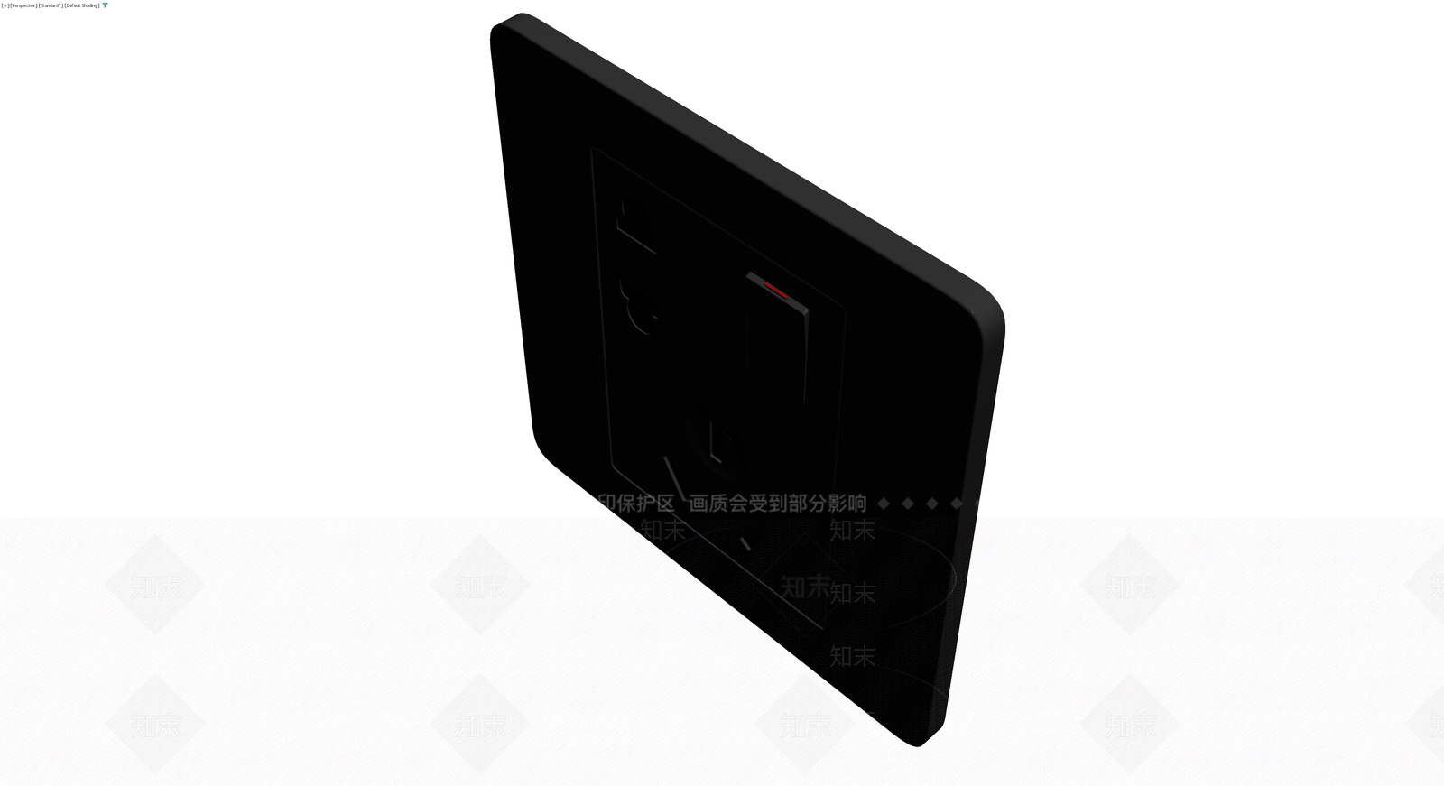 黑色带开关插座面板3D模型下载【ID:1230447213】